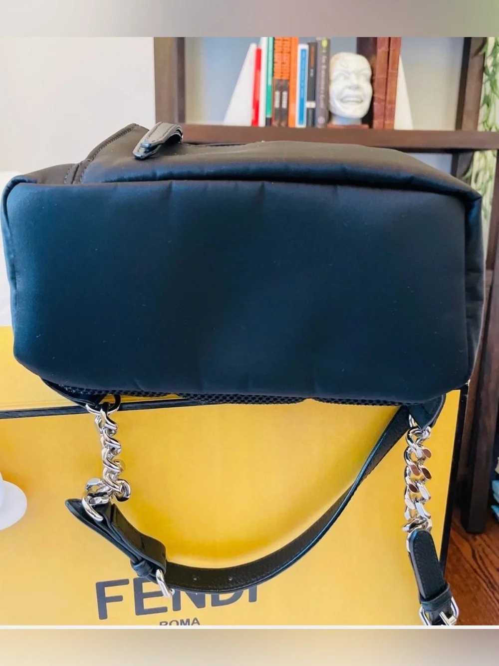 Fendi Mini Monster Eyes Backpack in black,